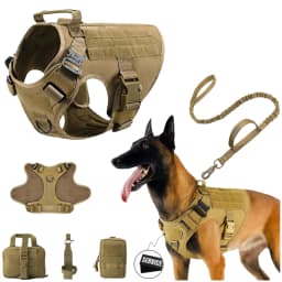 Tactical Dog Harness, Adjustable No-Pull Handle Service Vest Heavy Duty Pet Large Breed, Dog Vest for Training Hunting Walking
