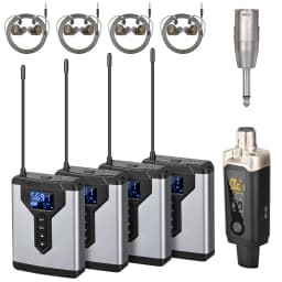 Depusheng Wireless In-Ear Monitor System Portable and Rechargeable Transmitter and Receiver for Stage Performance
