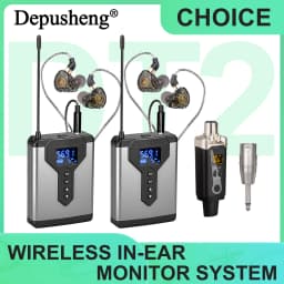 Depusheng Wireless In-Ear Monitor System Portable and Rechargeable Transmitter and Receiver for Stage Performance