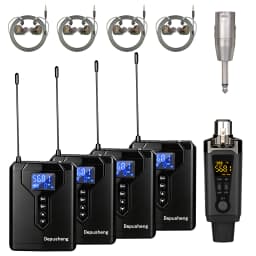 Depusheng DE4 Wireless Ear Monitor System with Transmitter Clip on Receiver Automatic Pairing In-Ear Monitoring for Studio,DJ