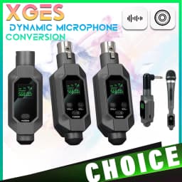 XGES Wireless Microphone Converter XLR Transmitter and Receiver Microphone Wireless System for Dynamic Microphone