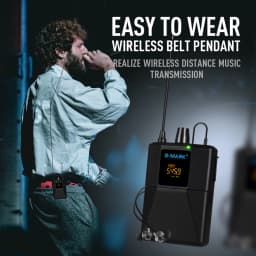 Wireless In Ear Monitor G-MARK SR100 UHF Stage Return Studio Frequency Selectable For Guitar Band Performance DJ Party