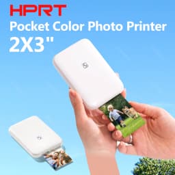 HPRT Portable Photo Printer Pocket 2x3 inch Size Wireless Zink Technology Print 2x3 Sticky-Backed Photos Maker with Papers Case