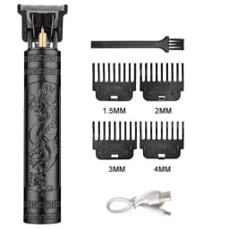 Electric Hair Clipper for Men Professional Barber Shaver Beard Trimmer Dragon Buddha Design Body Hair Cutting Machine USB