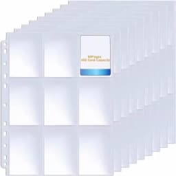 9 Pocket Trading Gaming Card Sleeves Storage Wallet Album Binder Pages Collection Coin Holders Sleeves YuGiOh Photo Albums