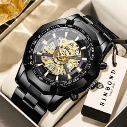 BINBOND Luxury Hollow-Out Quartz Wristwatch For Men Luminous Waterproof Men's Watch Business Sport Fashion Reloj Hommes