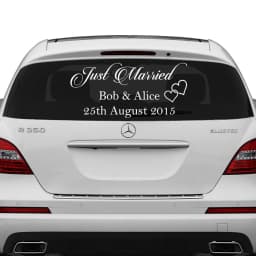 Just Married Car Window Wall Sticker Personalized Custom Wedding Date Groom Bride Names Decal Removable Vinyl Decor Decals Y130