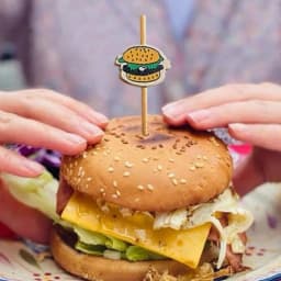 100PCS Hamburger Toothpicks Cocktail Picks Sticks Sandwiches Appetizers Cakes Dessert Drinks Fruit for Party Decoration Tools
