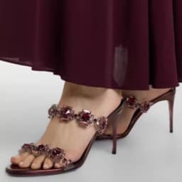 Purple Rhinestone Open Toe Stiletto Slippers Woman Summer 2026 Sliver High Heel Sandals Party Wedding Dress Shoes Fashion Pumps