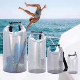 Half Transparent Waterproof Swimming Bag Dry Sack 2//5/10/15/20L Floating Dry Gear Bags For Boating Fishing Rafting Swimming
