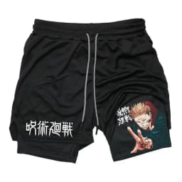 2026 Summer Jujutsu Kaisen Men's Cosplay Shorts Double-layer Two-in-one Shorts Quick-drying Fake Two-piece Unisex Shorts