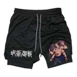 2026 Summer Jujutsu Kaisen Men's Cosplay Shorts Double-layer Two-in-one Shorts Quick-drying Fake Two-piece Unisex Shorts
