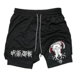 2026 Summer Jujutsu Kaisen Men's Cosplay Shorts Double-layer Two-in-one Shorts Quick-drying Fake Two-piece Unisex Shorts