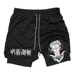 2026 Summer Jujutsu Kaisen Men's Cosplay Shorts Double-layer Two-in-one Shorts Quick-drying Fake Two-piece Unisex Shorts