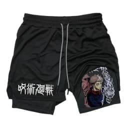 2026 Summer Jujutsu Kaisen Men's Cosplay Shorts Double-layer Two-in-one Shorts Quick-drying Fake Two-piece Unisex Shorts