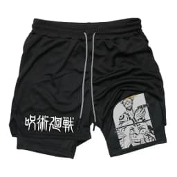 2026 Summer Jujutsu Kaisen Men's Cosplay Shorts Double-layer Two-in-one Shorts Quick-drying Fake Two-piece Unisex Shorts