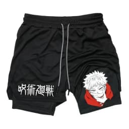 2026 Summer Jujutsu Kaisen Men's Cosplay Shorts Double-layer Two-in-one Shorts Quick-drying Fake Two-piece Unisex Shorts