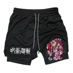 2026 Summer Jujutsu Kaisen Men's Cosplay Shorts Double-layer Two-in-one Shorts Quick-drying Fake Two-piece Unisex Shorts