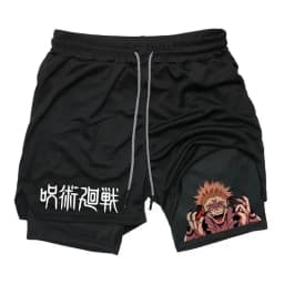 2026 Summer Jujutsu Kaisen Men's Cosplay Shorts Double-layer Two-in-one Shorts Quick-drying Fake Two-piece Unisex Shorts