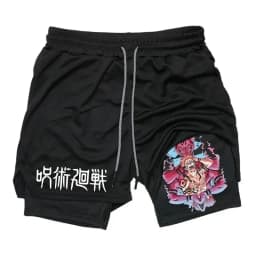 2026 Summer Jujutsu Kaisen Men's Cosplay Shorts Double-layer Two-in-one Shorts Quick-drying Fake Two-piece Unisex Shorts