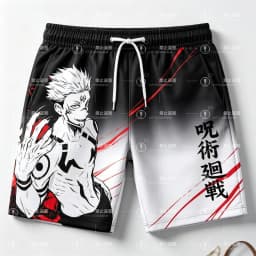 2026 Jujutsu Kaisen Ryomen Sukuna 3D Print Men's Shorts Summer Quick Dry Board Shorts Anime Casual Sports Short Pants Unisex Kid