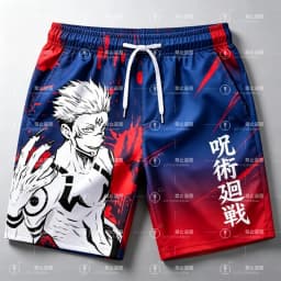 2026 Jujutsu Kaisen Ryomen Sukuna 3D Print Men's Shorts Summer Quick Dry Board Shorts Anime Casual Sports Short Pants Unisex Kid