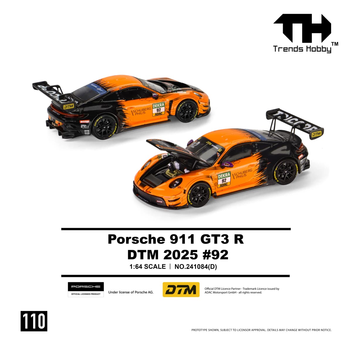 Trends Hobby 1:64 Porsche 911 GT3 Alloy Diecast Car Model Lamborghini Huracan Free Wheels Diecast Collection Gift