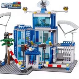 City Police Station Building Block Group Boy DIY Car Brick Police Station Model Building Children's Educational Toy Gift