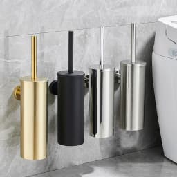 Stainless Steel Bathroom Toilet Brush Holder Accessories Black Toilet Brush Wall Mounted WC Cleaner Brush FR07