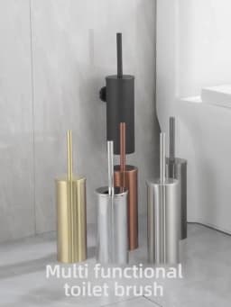 Stainless Steel Bathroom Toilet Brush Holder Accessories Black Toilet Brush Wall Mounted WC Cleaner Brush FR07