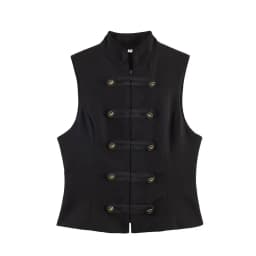 SLTNX Women's Top 2026 Spring New Black Sleeveless Rope Knot Decorative Slim Fit Top Vest Unique Fashion Cool Trendy