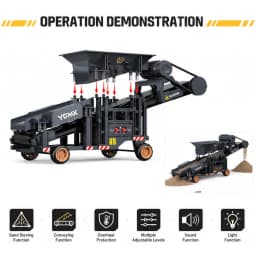 1/50 YG180 RC Sand Screening Machine Dual-Speed ​​Operation Lighting Sound Effects Vibration System Simulation RC Toy Car Model