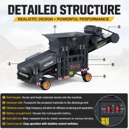 1/50 YG180 RC Sand Screening Machine Dual-Speed ​​Operation Lighting Sound Effects Vibration System Simulation RC Toy Car Model