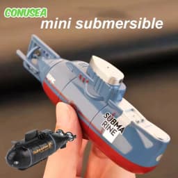 Rc Submarine Mini Boat 0.1M/s Speed Remote Control Boat Waterproof Diving Toy Simulation Model Gift for Kids Boys Girls Child