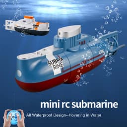 Rc Submarine Mini Boat 0.1M/s Speed Remote Control Boat Waterproof Diving Toy Simulation Model Gift for Kids Boys Girls Child