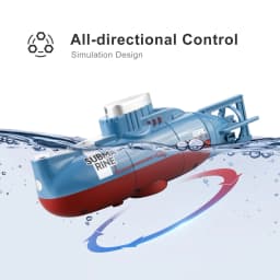 Rc Submarine Mini Boat 0.1M/s Speed Remote Control Boat Waterproof Diving Toy Simulation Model Gift for Kids Boys Girls Child