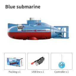 Rc Submarine Mini Boat 0.1M/s Speed Remote Control Boat Waterproof Diving Toy Simulation Model Gift for Kids Boys Girls Child