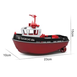 JIKEFUN 686 Rc Boat 2.4G 1/72 Powerful Dual Motor Long Range Wireless Electric Remote Control Tugboat Model Toys Birthday Gifts
