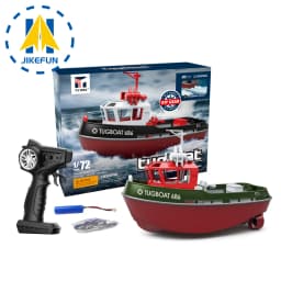 JIKEFUN 686 Rc Boat 2.4G 1/72 Powerful Dual Motor Long Range Wireless Electric Remote Control Tugboat Model Toys Birthday Gifts