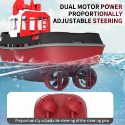 JIKEFUN 686 Rc Boat 2.4G 1/72 Powerful Dual Motor Long Range Wireless Electric Remote Control Tugboat Model Toys Birthday Gifts