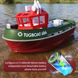 JIKEFUN 686 Rc Boat 2.4G 1/72 Powerful Dual Motor Long Range Wireless Electric Remote Control Tugboat Model Toys Birthday Gifts