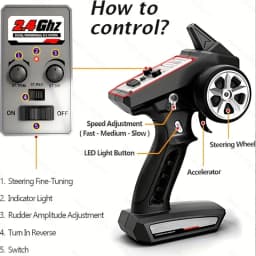 "1:16 4WD RC Car (50km/h): LED Lights, Off-road High-Speed Drift. For Boys & Off-road Fans. Monster Truck Toy – Christmas & New