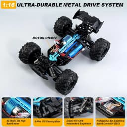 "1:16 4WD RC Car (50km/h): LED Lights, Off-road High-Speed Drift. For Boys & Off-road Fans. Monster Truck Toy – Christmas & New