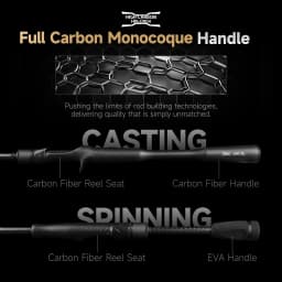 HANDING BONE FALCON Fishing Rod Fuji SIC Guide Ring M40X Carbon Fiber Full Carbon Monocoque Handle Casting Spinning Fishing Rods