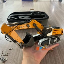 Mini RC Excavator Loader 1/50 970 520 Excavator 636 Loader Electric Simulation Model Metal Track Light Sound System RC Toy Gift