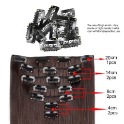 WIGSIN 24Inch Synthetic 7Pcs/set Long Straight Hair Extension 16Clips Hairstyle Black Blonde Hairpiece for Women