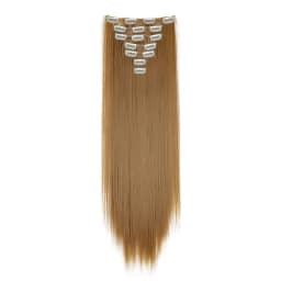 WIGSIN 24Inch Synthetic 7Pcs/set Long Straight Hair Extension 16Clips Hairstyle Black Blonde Hairpiece for Women