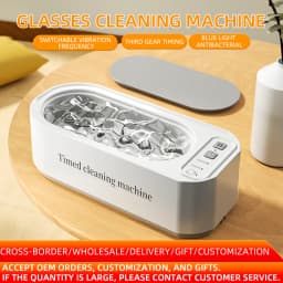 250mAh Ultrasonic Glasses Cleaning Machine Ultrasound Timed Jewelry Toothbrush High Frequency Ultrasonic Cleaner Bath 2026