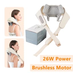 Foreverlily Wireless Neck And Back Massager Neck And Shoulder Kneading Massage Shawl Neck Cervical Relaxing Trapezius Massager