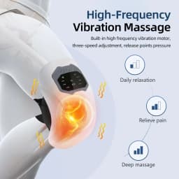 Heated Knee Massager With 4 Heat & Vibration Cordless Adjustable Wrap for Leg, Elbow & Shoulder Soothing Warmth Relaxes Muscles